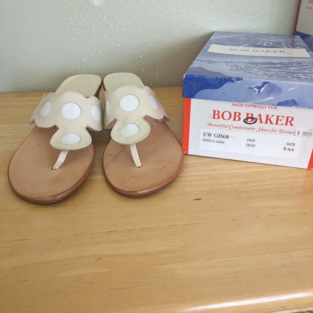 Bob Baker Cream and Tan Sandals
